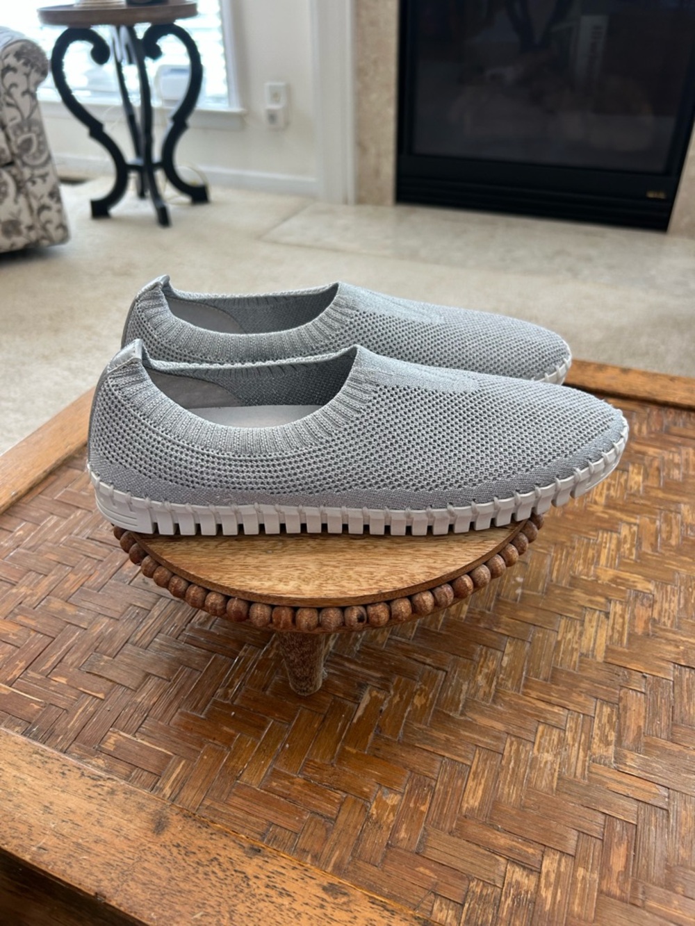 Eric Michael Lucy Silver Slip-On Sneakers